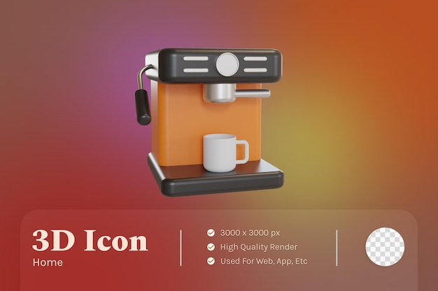 3d illustration object icon coffee machine