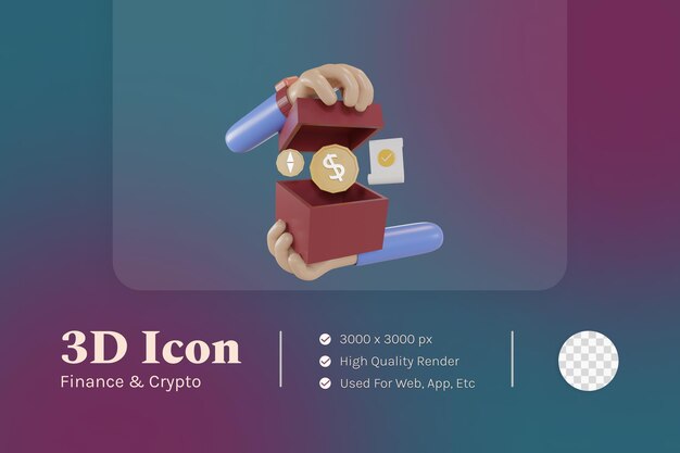 PSD 3d illustration object icon finance