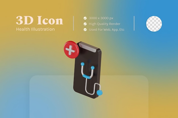 3d illustration object icon information health