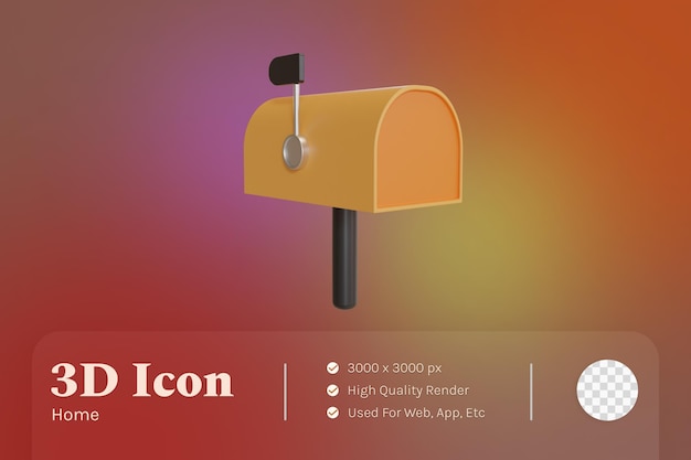 PSD 3d illustration object icon mail box