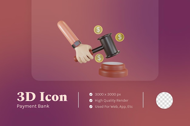 PSD 3d illustration object icon payment bank