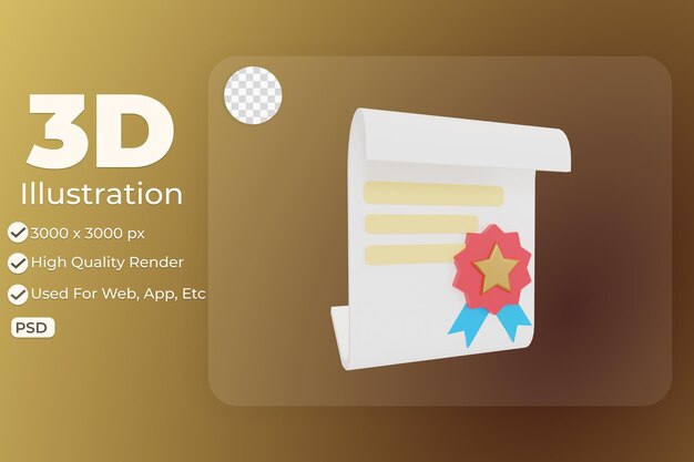 PSD 3d illustration object icon rewards be used for web app info graphic etc