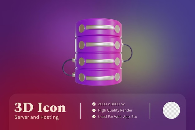 PSD 3d illustration object icon server