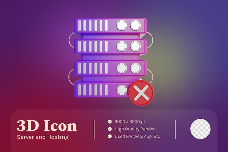 PSD 3d illustration object icon server