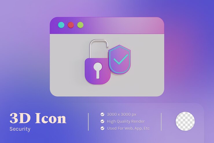 PSD 3d illustration object icon website security