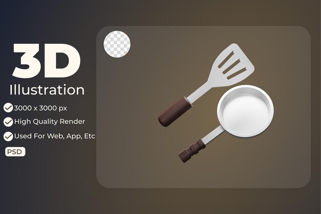 PSD 3d illustration object searching can be used for web, app, info graphic, etc