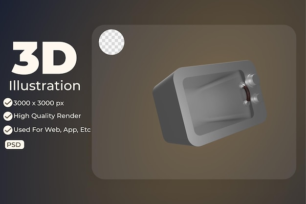 PSD 3d illustration object social media can be used for web, app, info graphic, etc