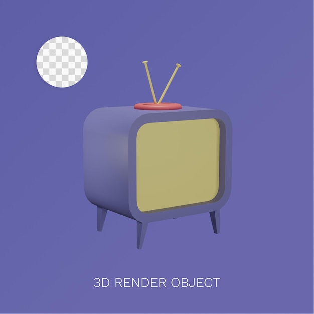 3d illustration object television can be used for web, app, info graphic, etc