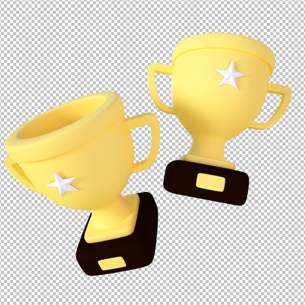 PSD 3d illustration object trophies