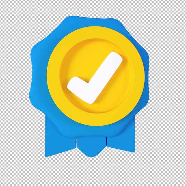 3d illustration object verified icon