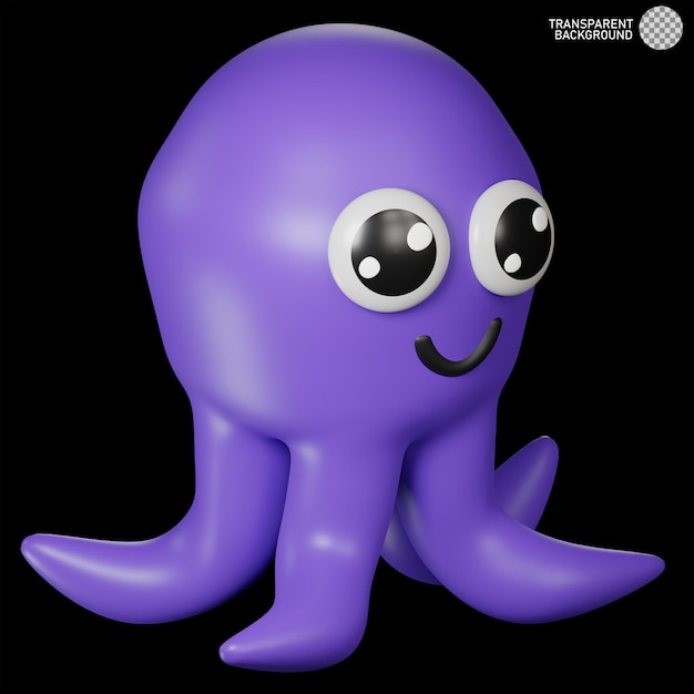 3d illustration of octopus