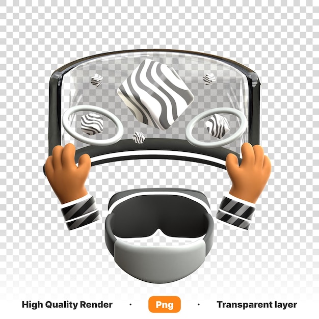 PSD 透明な背景で3dゲームをプレイするためのゲームコンソールガジェットの3dイラスト