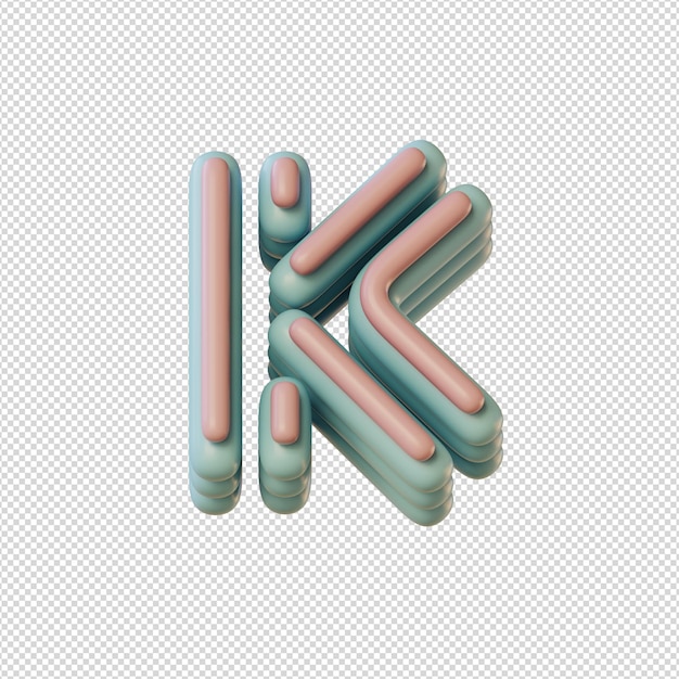 PSD 3d иллюстрация символов алфавита в стиле диско