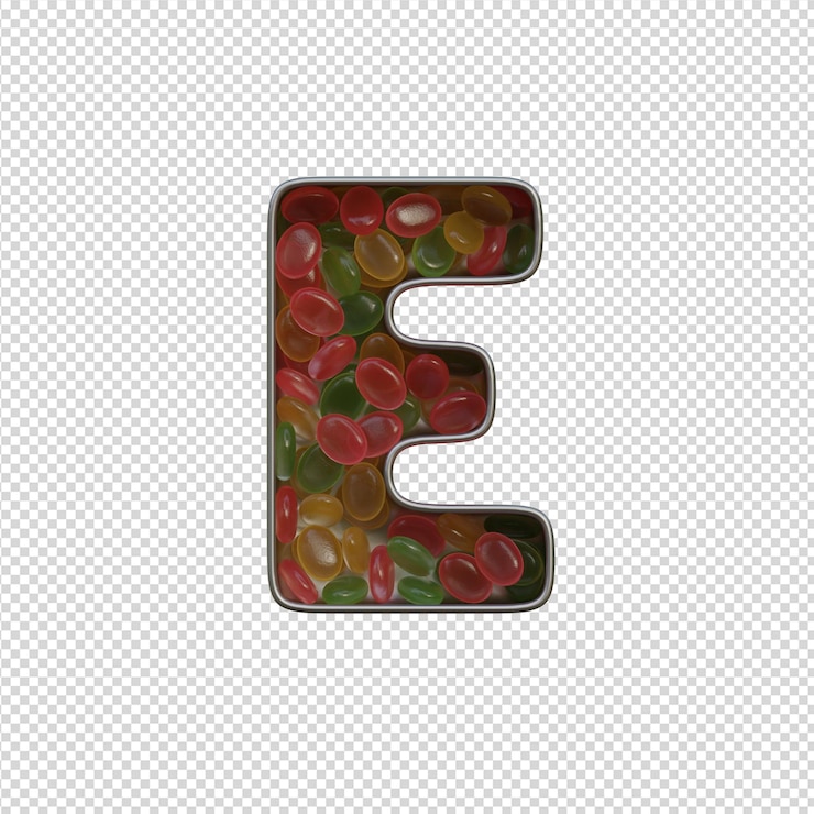 PSD 3d illustration of alphabets with transparent background
