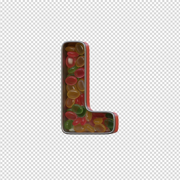 PSD 3d illustration of alphabets with transparent background