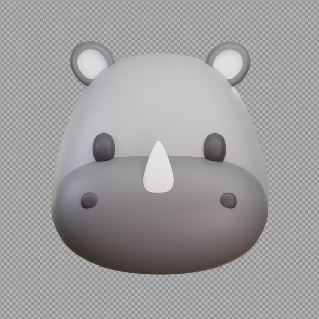 3d illustration of an animal face in transparent background