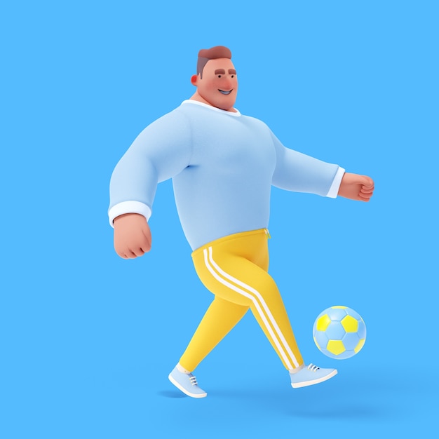 PSD スポーツ活動をしている運動男の 3 d イラストレーション