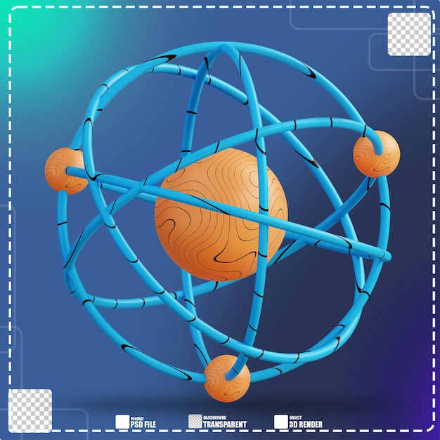 3d illustration of atoms