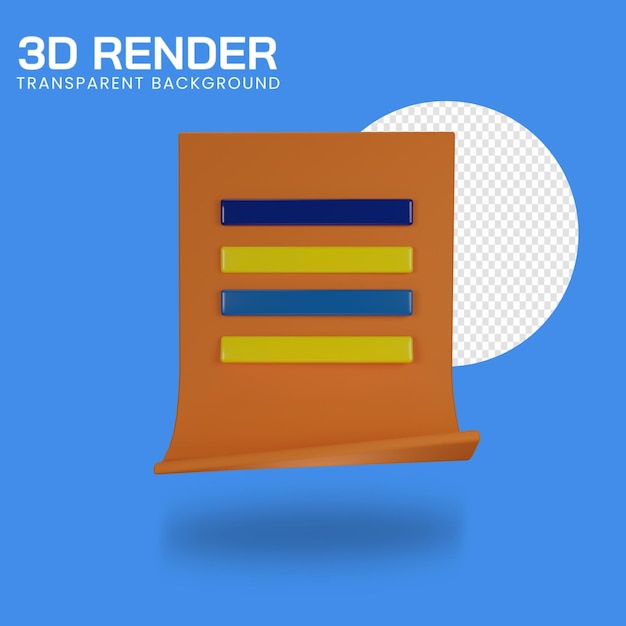 請求書アイコンの3dイラスト