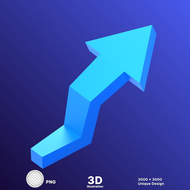 3d illustration of blue road sign digital arrow of traffic light signboard in transparent background