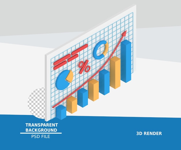 PSD 3d иллюстрация анализа бизнес-данных