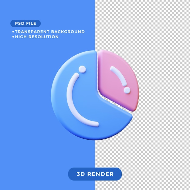 비즈니스 원형 차트 아이콘의 3d 그림