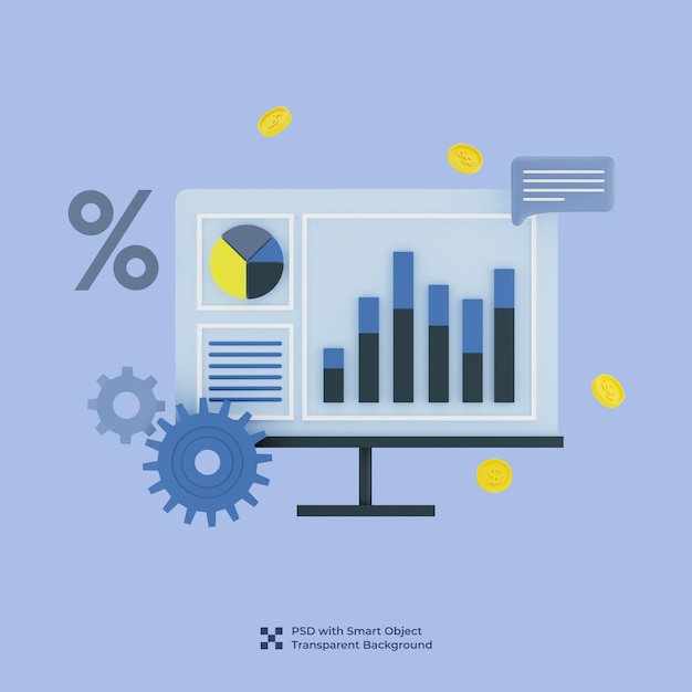 3d illustration of business strategy