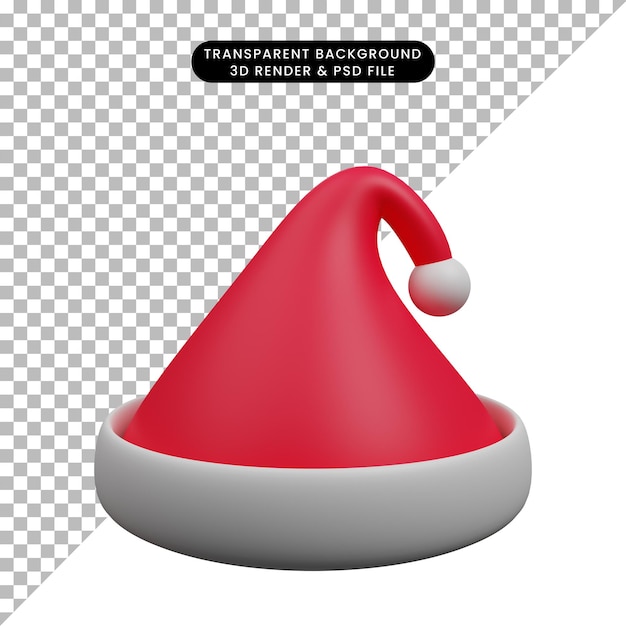 크리스마스 장식 간단한 개체 산타 모자의 3d 일러스트