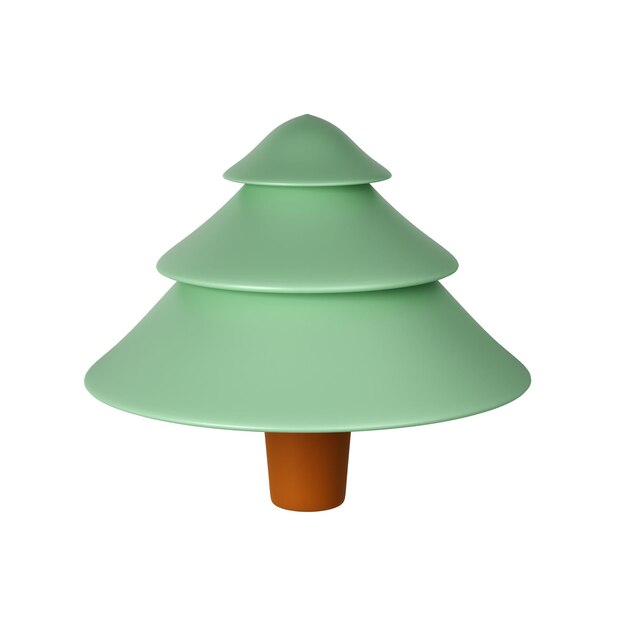 PSD 3d иллюстрация рождественской елки праздничный элемент изолирован render abstract evergreen tree fir