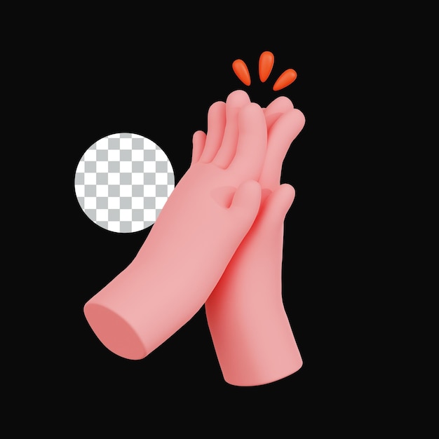 3d illustration of clapping hands for celebration and applause