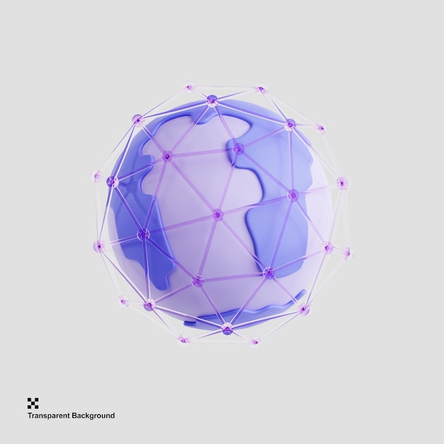 3D illustration of connect globally within the metaverse network