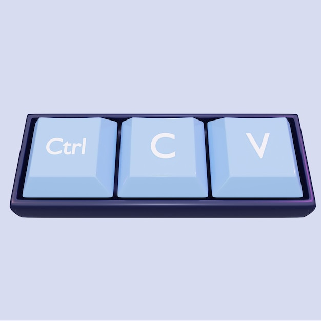 3d illustration of control c and control v buttons
