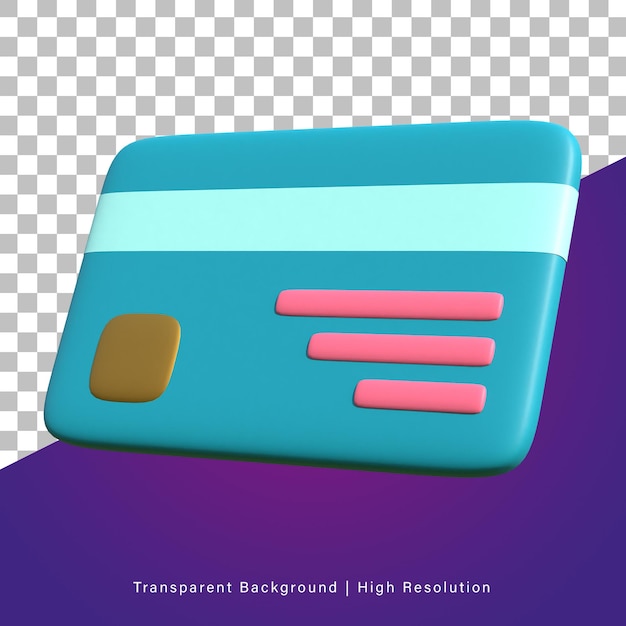 3d illustration of debit card