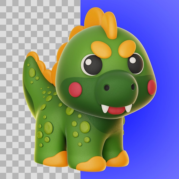 3d illustration of Dinosaur render of icon isolated PNG