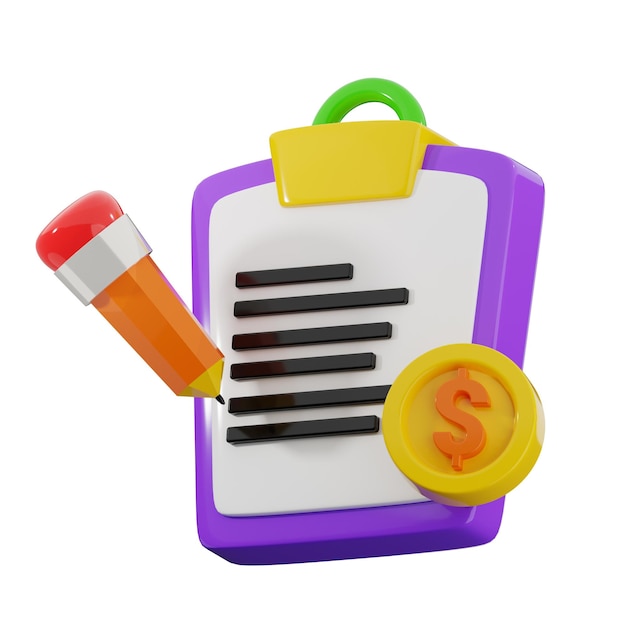 3D Illustration of Financial Checklist