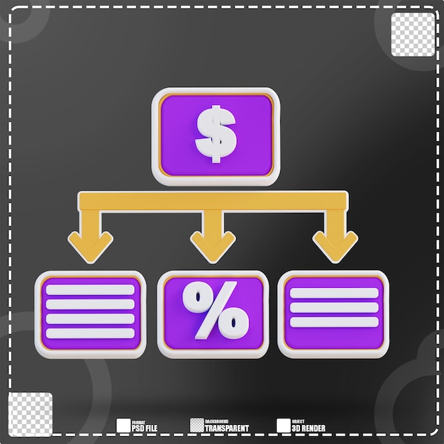 PSD 3d иллюстрация иерархии финансового механизма 2