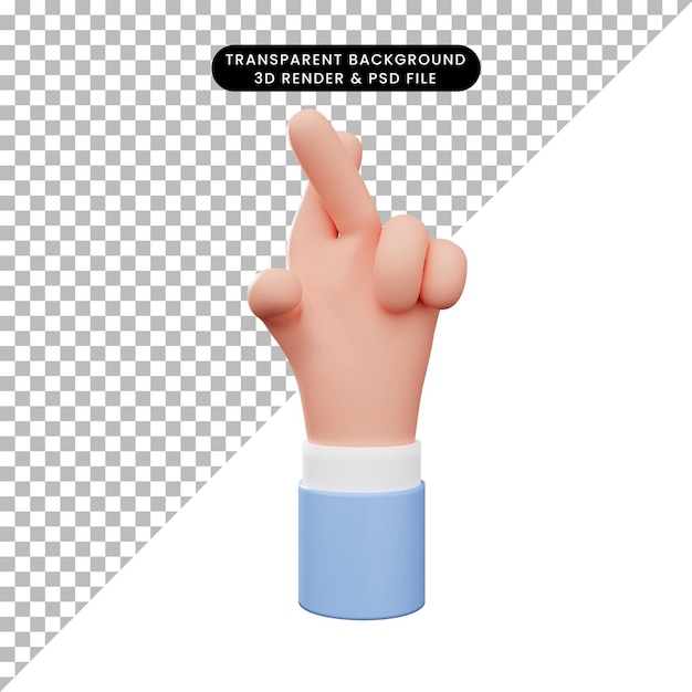 ジェスチャー手交差指の3dイラスト
