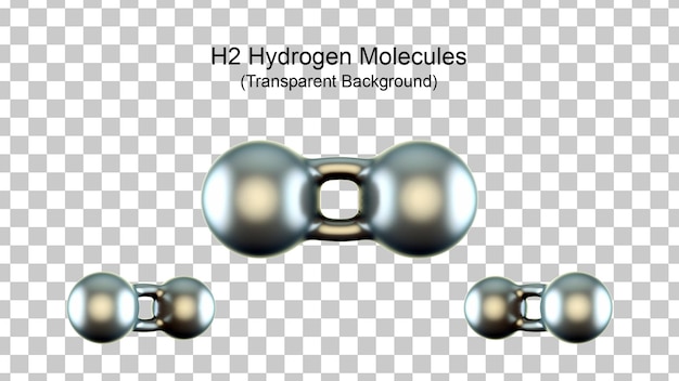 PSD 水素 h2 分子モデルの 3 d イラストレーション。