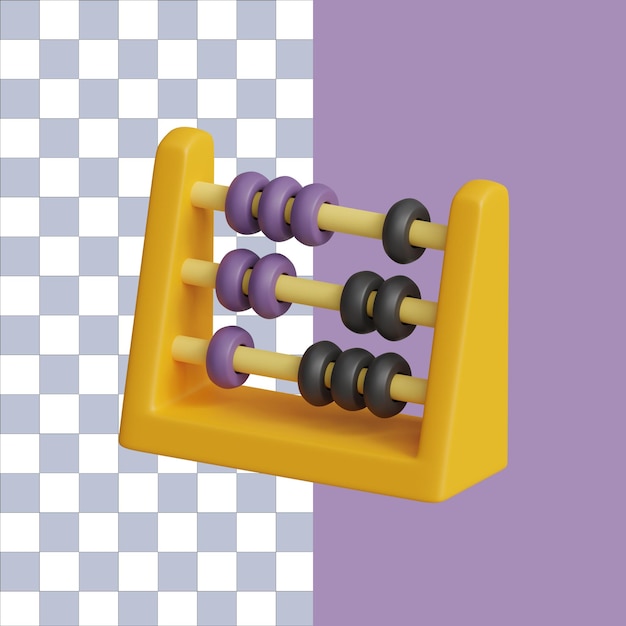 3d illustration of isolated abacus education icon