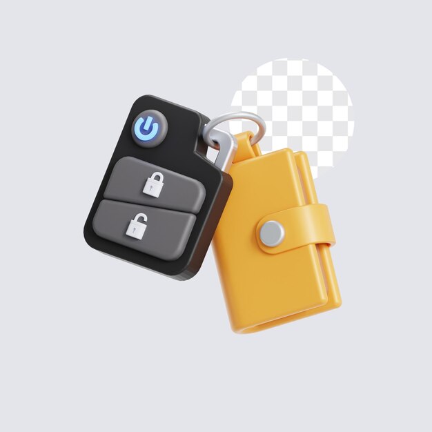 3D illustration of Keyless car key