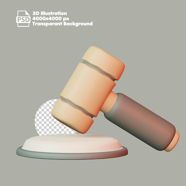 PSD 3d иллюстрация значка закона и справедливости