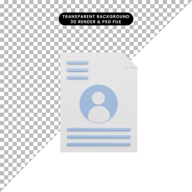 PSD 人のアイコンと手紙の3dイラスト