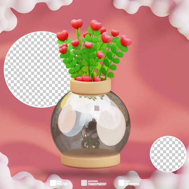 愛の花の3dイラスト 3