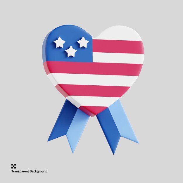 3d illustration of love usa