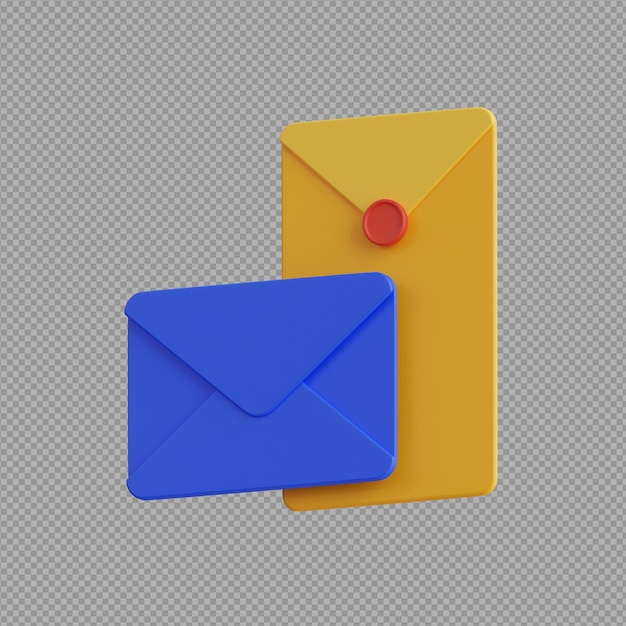 3D illustration of mail icon
