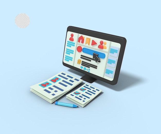 3d illustration of make a status on social media