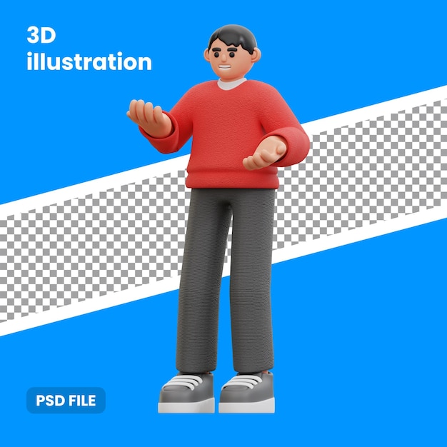 3d иллюстрация позы говорящего человека