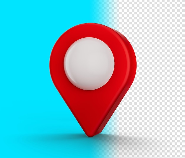 3D Illustration of map pointer on isolated white background