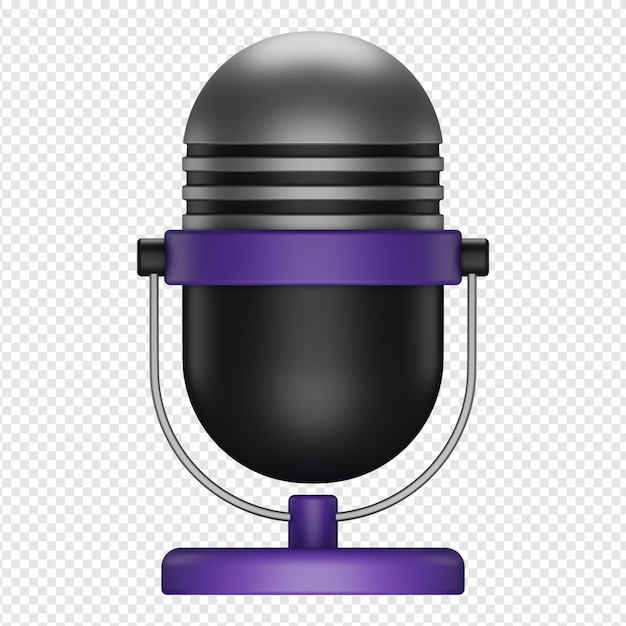 3d иллюстрации значок микрофона psd