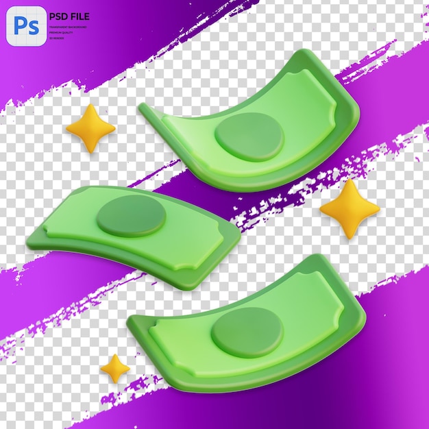 PSD 돈의 3d 일러스트레이션 아이콘의 렌더링 고립 된 png